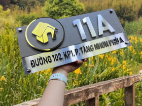 Thi công bảng inox số nhà
