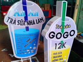 Dịch vụ thiết kế bảng hộp đèn trà sữa đẹp